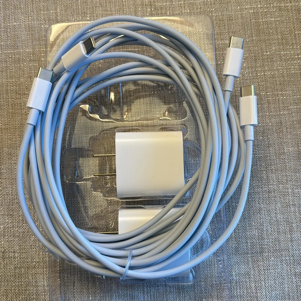 Sync & Charge Cable w/ USB-C To USB-C Charger and cables 6’ & 10’ - NWT